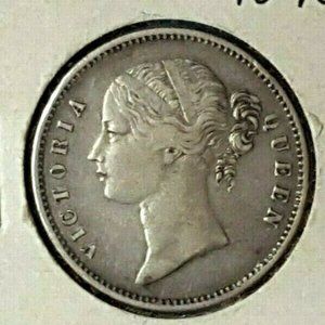 1840 British India Victoria Silver 1 Coin 721pb24